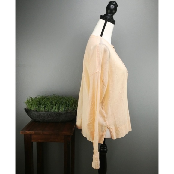 Lou & Grey NWT Peach Light Cotton Crepe Top - Picture 4 of 6
